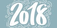 Hand drawn lettering greeting card with calligraphy for 2018 Happy New Year